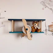 Szafy i szafki dla dzieci - Półka dziecięca w kształcie samolotu - Granatowy Lot - miniaturka - grafika 1