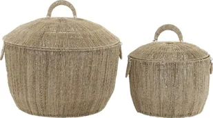 DKD Home Decor Zestaw koszyków DKD Home Decor Brązowy Wielokolorowy Naturalny Juta Metal Boho 51 x 51 x 48 cm - Inne meble do salonu - miniaturka - grafika 1