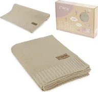 Koce i narzuty dla dzieci - MOMI HUG KOCYK BEŻOWY KOCYK BAMBUSOWY BAWEŁNIANY DLA NIEMOWLĄT 80x110cm - miniaturka - grafika 1