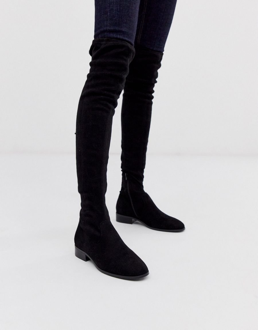 ASOS CZARNE DAMSKIE KOZAKI ZA KOLANO PŁASKIE 39 24CA