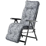 Leżaki ogrodowe - Leżak ogrodowy Raiza składany szare liście - miniaturka - grafika 1
