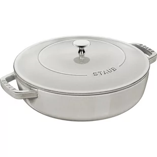 Staub Patelnia żeliwna sauté Chistera Braiser 28 cm biała trufla 40501-486-0 - Patelnie - miniaturka - grafika 1