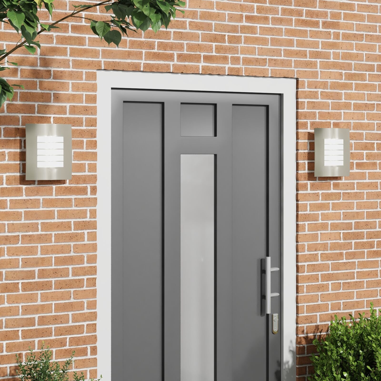 vidaXL Kinkiety Zewnętrzne 2 szt. Srebrna Stal Nierdzewna IP44