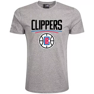 Koszulki męskie - New Era New Era Męska koszulka z logo drużyny Los Angeles Clippers Szary szary XXS 11546149 - grafika 1
