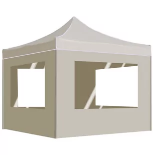 vidaXL Namiot imprezowy ze ściankami, aluminium, 2x2 m, kremowy 48930 - Altany ogrodowe - miniaturka - grafika 1