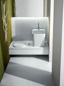 Miski WC - Hatria G-Full Wielofunkcyjna ławka wisząca z toaletą WC i miejscem na umywalkę 120x50 cm lewa, biała YXJX - miniaturka - grafika 1