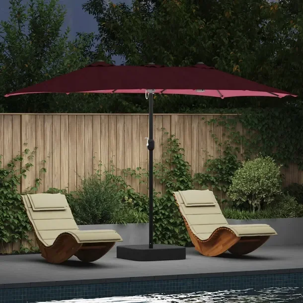 vidaXL Parasolka ogrodowa Bordeaux Czerwony 385 x 209 x 244 cm