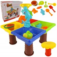 Zabawki do piasku - LUXMA Stolik do piasku i do wody delfin młyn 25 el 9829 9829 - miniaturka - grafika 1