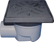 Odwodnienia, kanały i akcesoria - HL Wpust podwórzowy Perfekt DN110 z odejściem poziomym, ramą z żeliwa 260x260mm, kratką ściekową z żeliwa 226x226mm, klapą antyzapachową i koszem - miniaturka - grafika 1