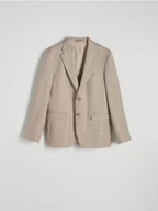 Kurtki męskie - Reserved - Marynarka slim fit z wiskozą - beżowy - miniaturka - grafika 1
