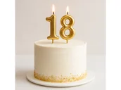 Urodziny dziecka - Świeczki cyferki złote - 18 - 2 szt. - miniaturka - grafika 1