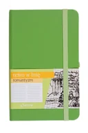 Szkolne artykuły papiernicze - Antra Notes A6 kieszonkowy z gumką Romantyzm linia zielony - miniaturka - grafika 1