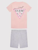 Spodenki damskie - Guess Komplet t-shirt i szorty sportowe H1BJ10 K8HM0 Różowy Regular Fit - miniaturka - grafika 1