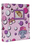 Albumy fotograficzne - ALBUM DZIECKA dziecięcy szyty na 300 zdjęć 10x15 cm. z opisem BABY DOTS różowy - miniaturka - grafika 1