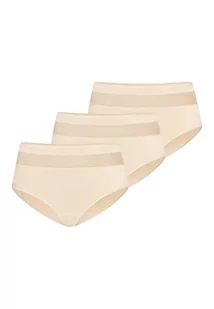 Teyli Damskie figi taliowe, bawełna, wysoka talia, 3 sztuki w opakowaniu, beżowy, 5XL duże rozmiary - Majtki damskie - miniaturka - grafika 1