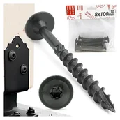 Wkręty - Wkręty do podstaw słupa 8x100mm czarne 10szt. - miniaturka - grafika 1