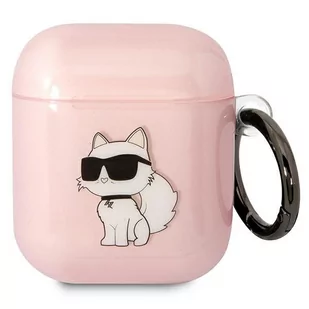 Karl Lagerfeld KLA2HNCHTCP Airpods 1/2 cover różowy/pink Ikonik Choupette - Akcesoria do słuchawek - miniaturka - grafika 1