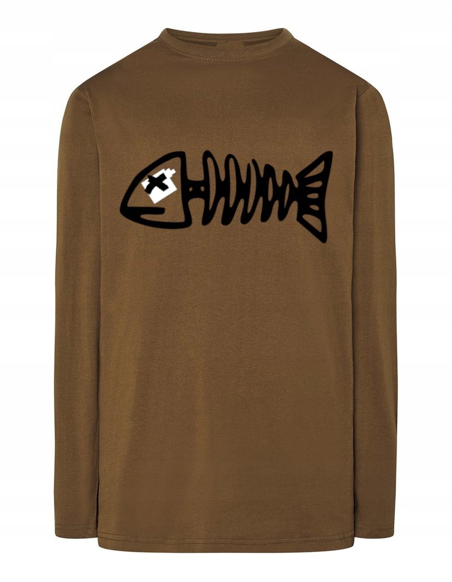 Longsleeve męski nadruk szkielet RYBA r.XXL