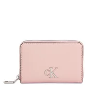 Portfele - Mały Portfel Damski Calvin Klein Jeans Minimal Monogram M Zip Around T K60K611970 Różowy - miniaturka - grafika 1