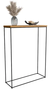 Minimalistyczna konsola do przedpokoju dąb lancelot + czarny - Krux 4X - Konsole i sekretarzyki Minimalistyczna konsola do przedpokoju dąb lancelot + czarny - Krux 4X - Konsole i sekretarzyki - miniaturka - grafika 1