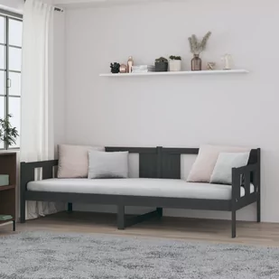 Lumarko Łóżko dzienne, szare, lite drewno sosnowe, 80x200 cm - Łóżka - miniaturka - grafika 1