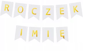 Girlanda Napis Roczek + Imię Dziecka Baner - Baby shower i roczek - miniaturka - grafika 1