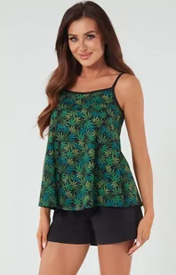 Piżama damska na wąskie ramiączko i krótkie spodenki Chill, Kolor zielono-czarny, Rozmiar S, Italian Fashion - Intymna - Piżamy damskie - miniaturka - grafika 1