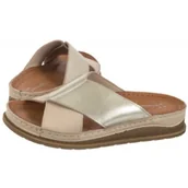 Klapki i japonki damskie - Klapki Beżowe/Złote L4986-37/00-0 (MA1395-a) Maciejka - miniaturka - grafika 1