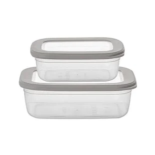 Pojemniki na żywność prostokątne 670 ml + 1200 ml szary - Pojemniki kuchenne - miniaturka - grafika 1