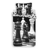 Pościel dla dzieci - Jerry Fabrics Pościel bawełniana 140x200 szachy poszewka 70x90 chess August 23 - miniaturka - grafika 1