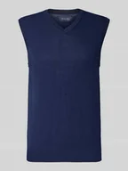 Kamizelki męskie - Bluzka z dzianiny z wełny lana z dekoltem w serek - miniaturka - grafika 1