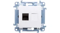 Gniazdka elektryczne - Kontakt Simon Gniazdo komputerowe pojedyncze RJ45 kategoria 6 (moduł); białe C61 - miniaturka - grafika 1