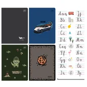 Zeszyty szkolne - 4X Zeszyt A5 Do Nauki Pisania Dla Chłopca, 16 Kartek, W Trzy Linie + Ściagawka - miniaturka - grafika 1