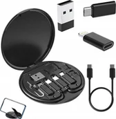 Adaptery i przejściówki - Adaptery Przejściówki USB-C do Lightning / Micro USB / USB-A Zestaw 5w1 - miniaturka - grafika 1