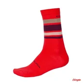 Skarpetki kolarskie - Skarpety rowerowe Endura BaaBaa Merino Stripe Red - miniaturka - grafika 1