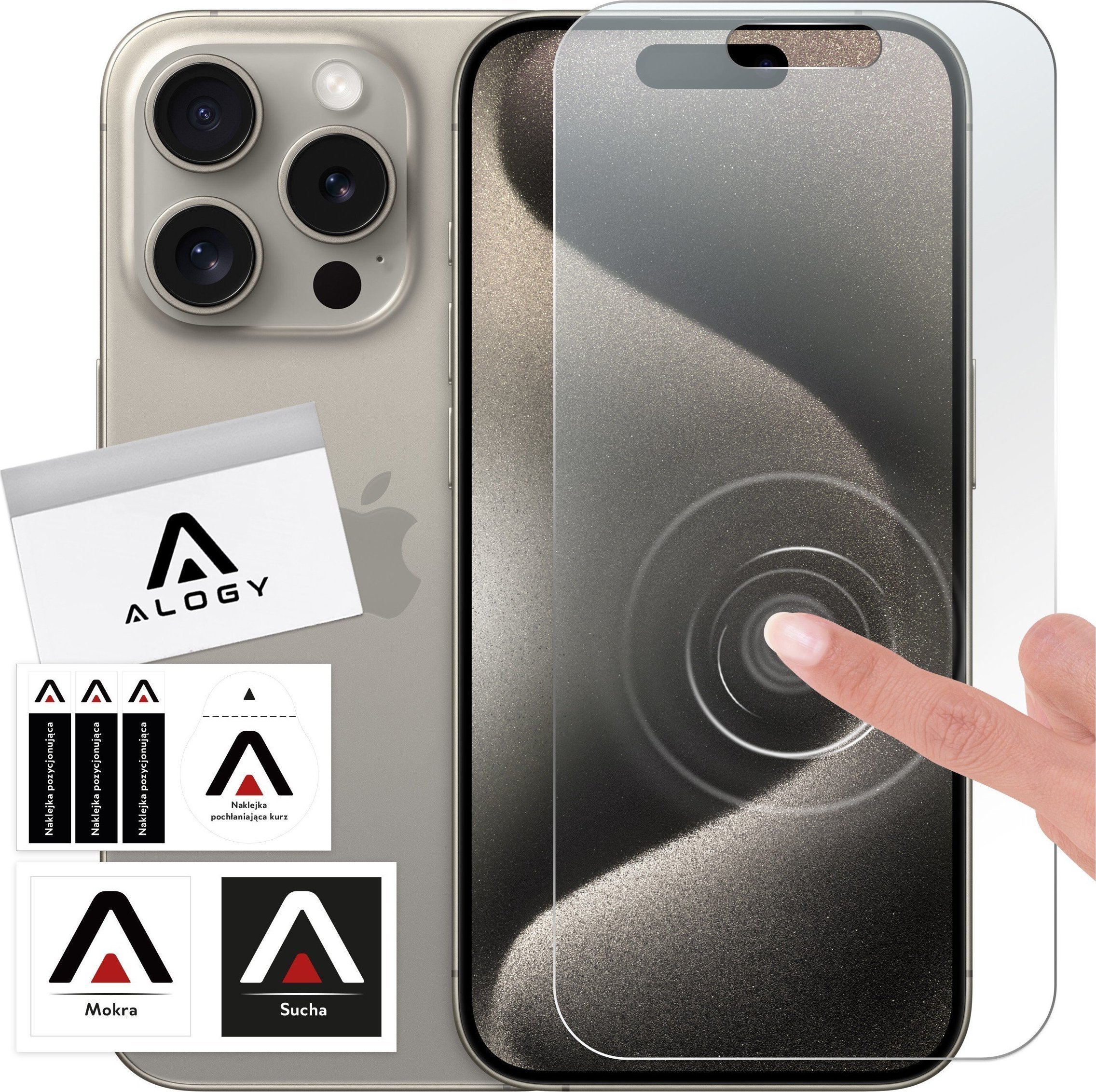 Alogy Szkło hybrydowe do Apple iPhone 15 Pro na ekran Alogy Flexi Glass 9H Case Friendly płaskie na ekran