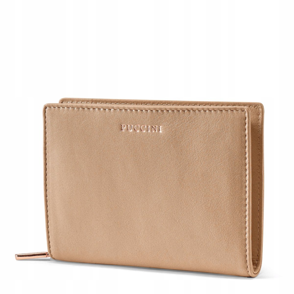 Portfel Damski Skórzany Średni Skóra Zamek RFID PUCCINI Brązowy ZN9186-2A