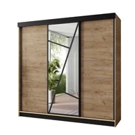 Szafy - Szafa przesuwna z lustrami VENA - 200 dąb craft złoty - miniaturka - grafika 1