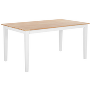 Stoły - Beliani Stół do jadalni drewniany jasny brąz/biały 150 x 90 cm GEORGIA - miniaturka - grafika 1