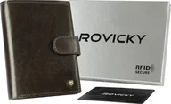 Portfele - Rovicky Portfel Męski Skórzany N62l-rvt-3227 D.brown - miniaturka - grafika 1