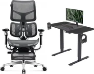 Fotele gamingowe - Fotel Diablo Chairs BRAVE Fotel biurowy ergonomiczny V-KINETIC czarny + EGON 1100 Czarne 110 cmx60 cm - miniaturka - grafika 1