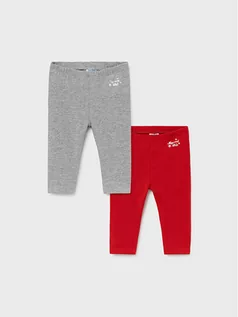 Spodnie i spodenki dla dziewczynek - Mayoral Komplet 2 par legginsów 702 Czerwony Slim Fit - grafika 1