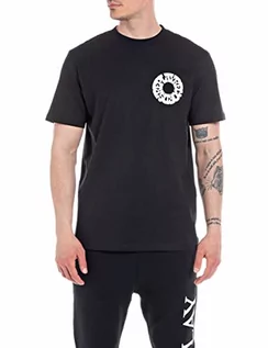 Koszulki męskie - Replay T-shirt męski, 098 BLACK, M - grafika 1