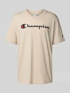 Koszulki męskie - T-shirt z logo i okrągłym dekoltem - miniaturka - grafika 1