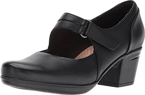Clarks Emslie Lulin Damskie czółenka, Czarna skóra, 38 EU