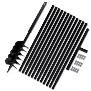 vidaXL Świder glebowy z uchwytem 150 mm z rurą przedłużającą 13 m stal 270529 - Grabie i motyki - miniaturka - grafika 1