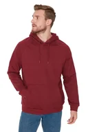 Bluzy męskie - TRENDYOL MAN BLUZA MĘSKA Z KAPTUREM BORDOWA GŁADKA DŁUGI RĘKAW XL 5DA - miniaturka - grafika 1