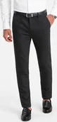 Spodnie męskie - Ombre Męskie klasyczne spodnie chino z delikatną teksturą - czarne V5 OM-PACP-0188 M - miniaturka - grafika 1