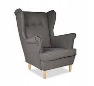Fotele - Fotel uszak ARI skandynawski Family Meble szary siwy wygodny design - miniaturka - grafika 1