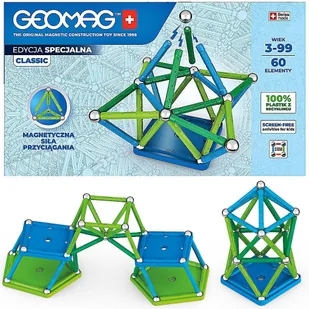 Geomag Classic Klocki Magnetyczne Konstrukcyjne Geometryczne 60 Elementów - Klocki - miniaturka - grafika 1
